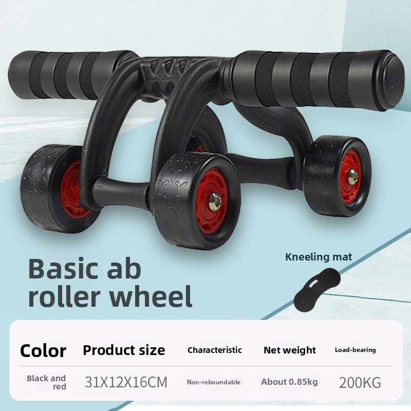 Four-Wheel Ab Roller with Knee Pad
