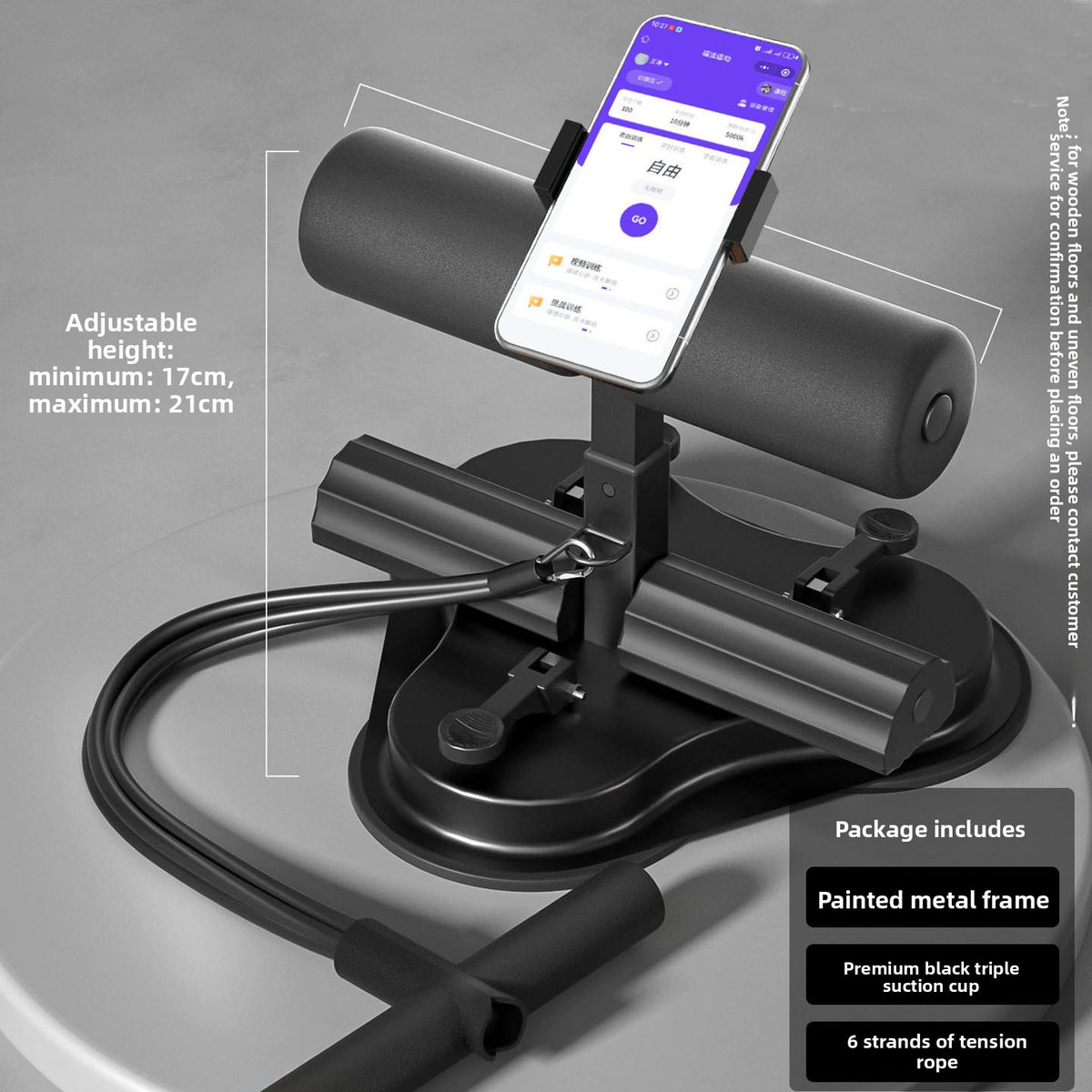 Suction Cup Sit-Up Bar with Counter