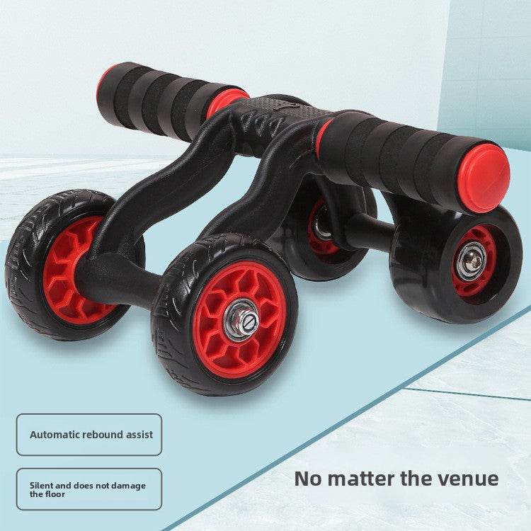 Four-Wheel Ab Roller with Knee Pad