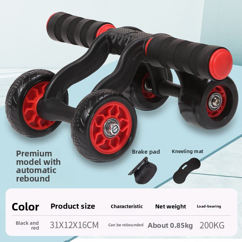 Four-Wheel Ab Roller with Knee Pad