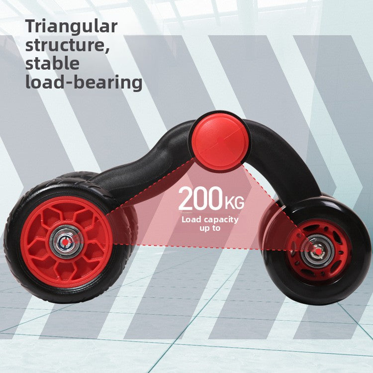 Four-Wheel Ab Roller with Knee Pad