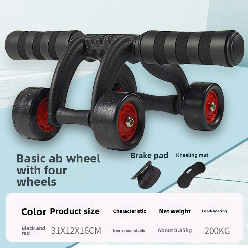 Four-Wheel Ab Roller with Knee Pad