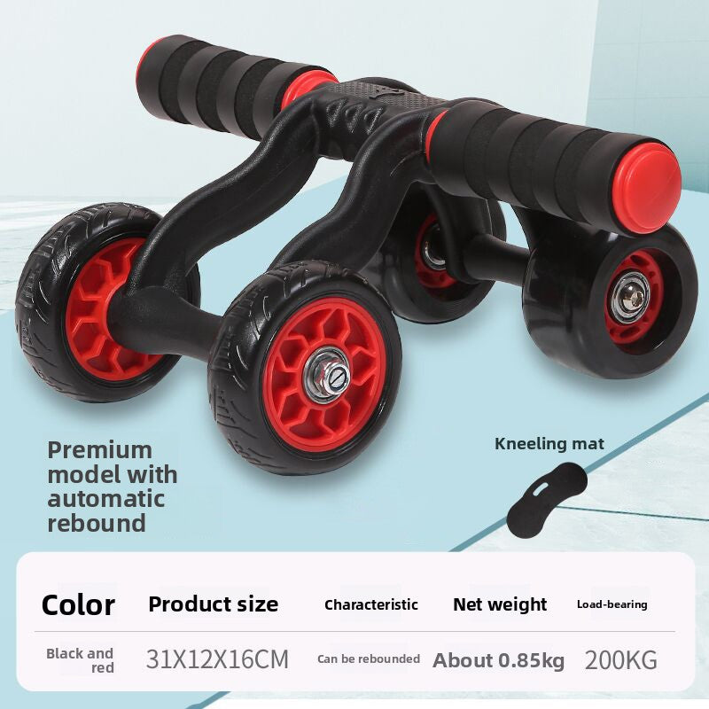 Four-Wheel Ab Roller with Knee Pad